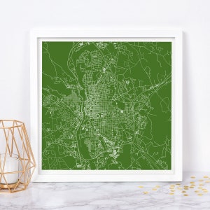 CARTE DE LA VILLE DE MANCHESTER - oeuvre d'art murale minimaliste, affiche en quadrillage de la ville au design moderne, New Hampshire, États-Unis, décoration intemporelle, art mural classique
