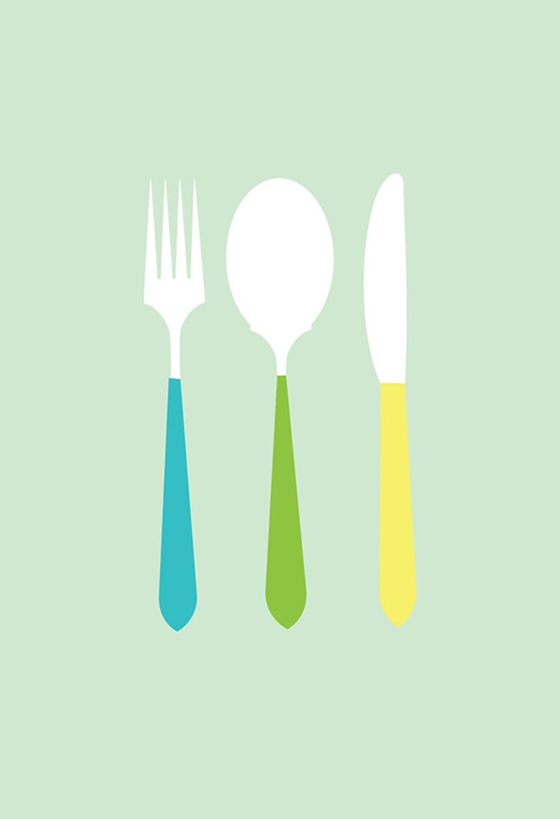 KITCHEN UTENSILS POSTER Retro Kitchen Art Poster Minimalist Etsy