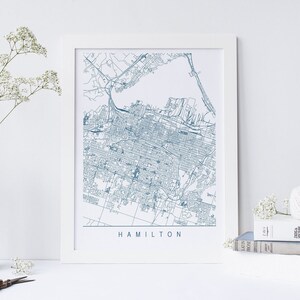 HAMILTON KARTE - Hochwertiger Giclée-Druck, minimalistischer HAMILTON Kunstdruck, anpassbarer Stadtplan