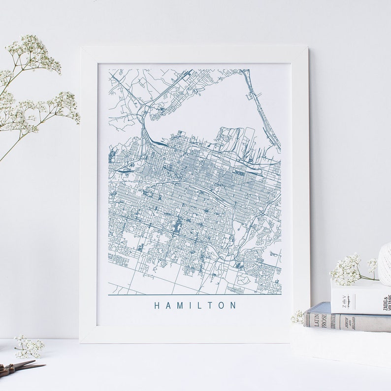 HAMILTON MAP High Quality Giclee Print Minimalist Hamilton Etsy