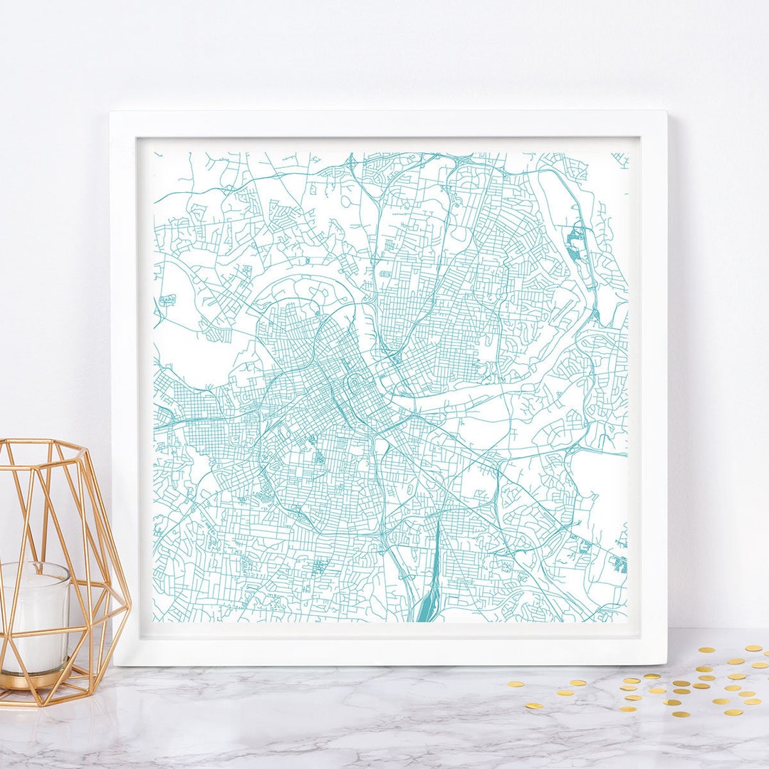 NASHVILLE CITY MAP Fine Art Map Poster Nashville Map Print Etsy