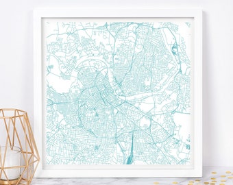 NASHVILLE CITY MAP - Fine Art Map Poster - Nashville Map Print Minimalist City Map, Timeless Decor, Classic Wall Art, Square Map