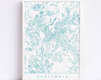 GUATEMALA MAP - High Quality Giclee Print, Minimalist Guatemala Art Print, Customizable City Map