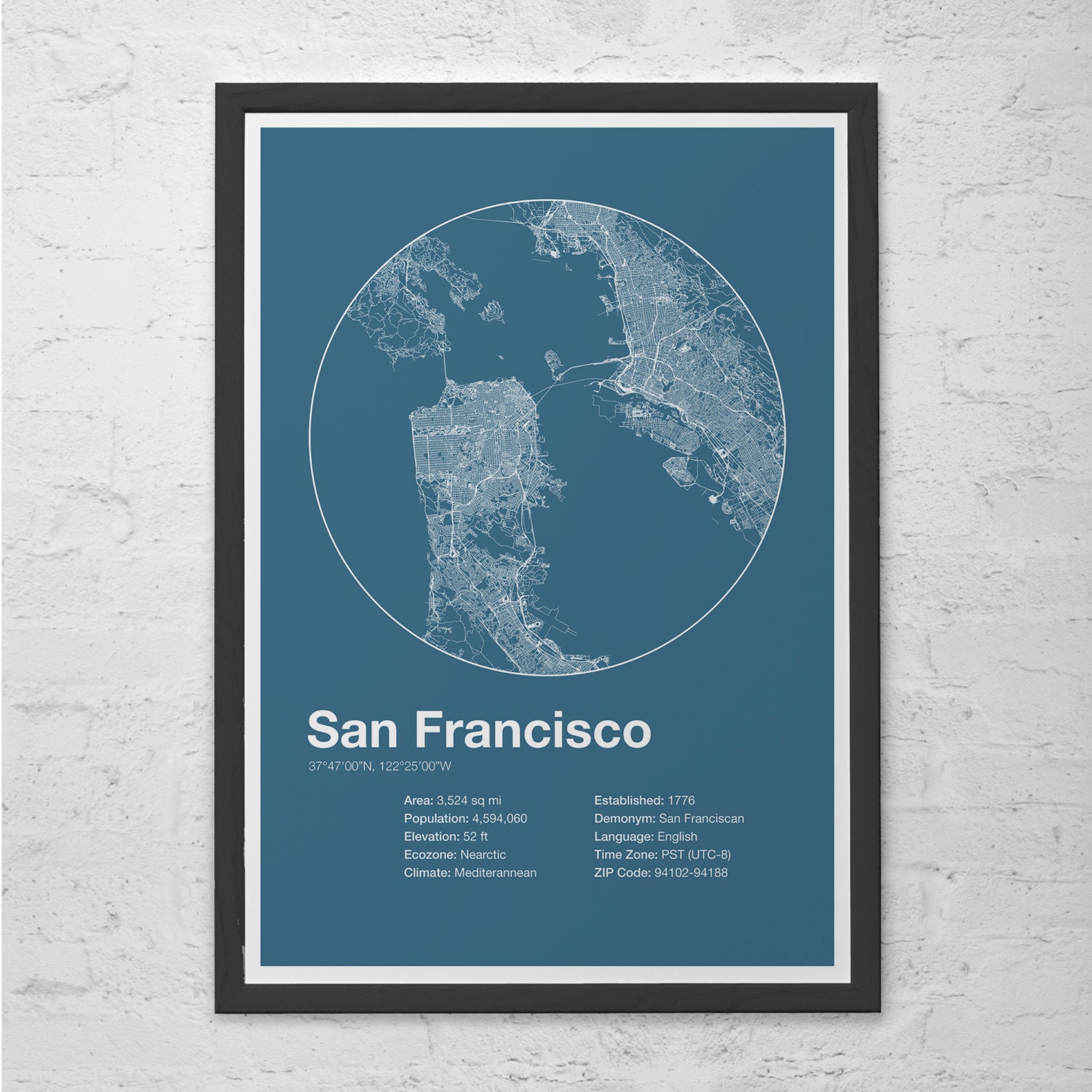 Street Map Art City Print San Francisco California Etsy