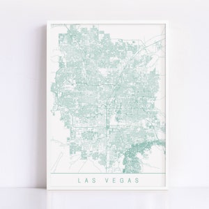 Carte de LAS VEGAS - impression jet d'encre de haute qualité, impression d'art minimaliste de Las Vegas, plan de la ville personnalisable