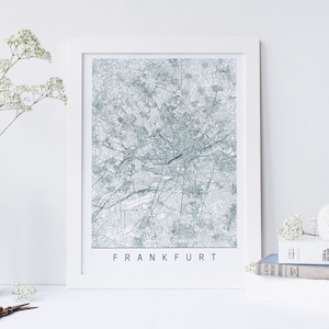 FRANKFURT MAP - High Quality Giclee Print, Minimalist Frankfurt Art Print, Customizable City Map