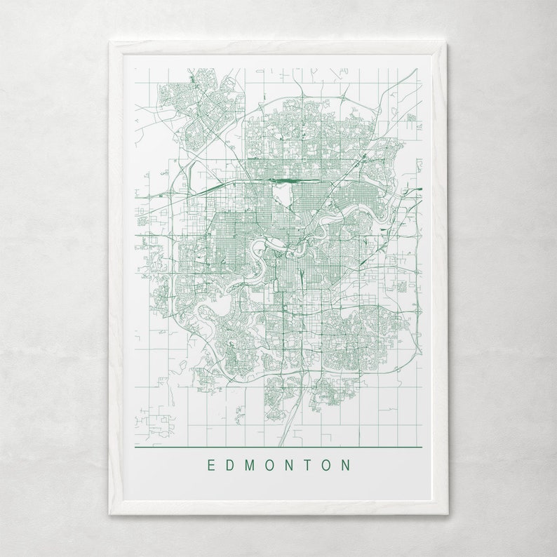 EDMONTON MAP High Quality Giclee Print Minimalist Edmonton Etsy