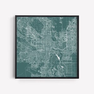 CALGARY Alberta STADTKARTE Poster Linie Art Map Straßenkarte Calgary Kanada Minimalistischer Stadtplan Wandkunst Modernes Design City Grid Poster Ribba