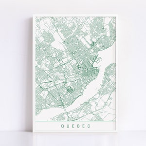 QUEBEC KARTE - Minimalistischer Kunstdruck von Québec, Stadtplan von Québec, individuell anpassbare Stadt Karte, hochwertiger Giclée-Druck