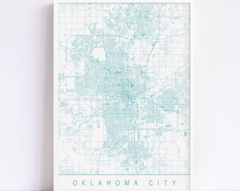 OKLAHOMA MAP - High Quality Giclee Print, Minimalist Oklahoma Art Print, Customizable City Map, Modern Map Art