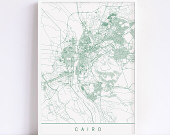 CAIRO MAP - High Quality Giclee Print, Minimalist Cairo Art Print, Customizable City Map
