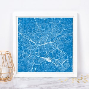 NÜRNBERG KARTE - Moderne Deutsche Deutschland Karte Poster - Minimalistisches Stadt Poster Urban Stadt Gitter Kunst Qualität Giclee Print Line Art Stadt Karte