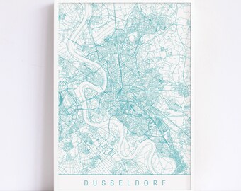 DUSSELDORF MAP - High Quality Giclee Print, Minimalist Dusseldorf Art Print, Customizable City Map