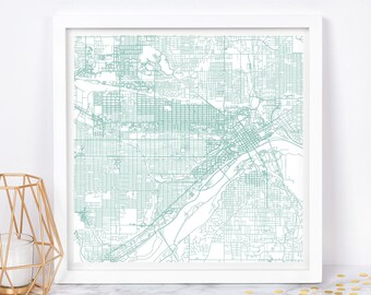 SAINT PAUL City Map - Fine Art Poster - Saint Paul, Minnesota Map Print, Timeless Decor, Classic Wall Art, Square Map