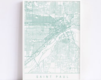 SAINT PAUL MINNESOTA Map - Customizable City Map, High Quality Giclee Print, Minimalist Art