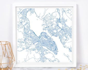 HALIFAX CITY MAP - Fine Art Map Poster - Halifx Nova Scotia Canada Map Print Minimalist City Map, Timeless Decor, Classic Wall Art