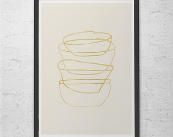 MINIMALIST MID CENTURY Kitchen Print - Giclee Print  Modern Kitchen Poster Modern Kitchen Art, Cosy Room Decor