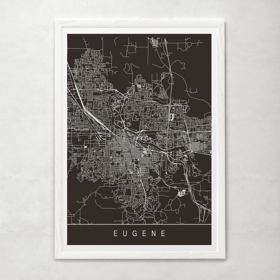 EUGENE MAP PRINT Customizable City Map Minimalist Eugene - Etsy