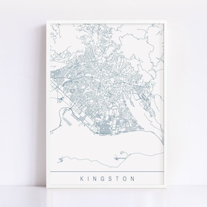 KINGSTON MAP - High Quality Giclee Print, Minimalist Kingston Jamaica Art Print, Customizable City Map