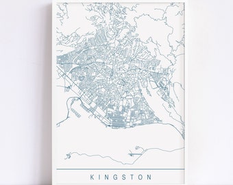 KINGSTON MAP - High Quality Giclee Print, Minimalist Kingston Jamaica Art Print, Customizable City Map
