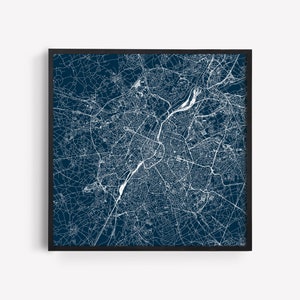 BRUXELLES, Belgique, PLAN DE LA VILLE, carte routière de Bruxelles, impression de carte de la ville minimaliste, art mural, design moderne, affiche en quadrillage de la ville, carte carrée Ribba