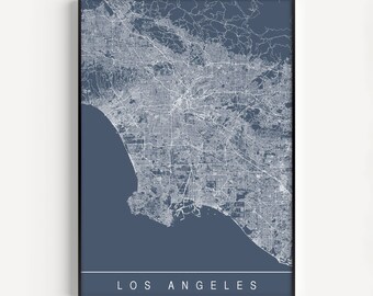 LA MAP PRINT  - Line Art City Map - Los Angeles California Map Art Minimalist Art Print Customizable City Map California Urban Map