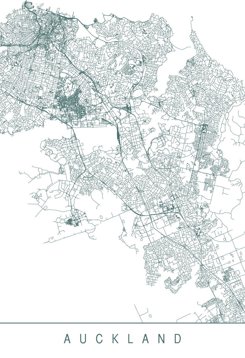 AUCKLAND MAP High Quality Giclee Print Minimalist Auckland Etsy