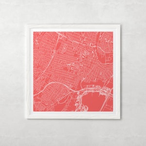 PLAN DE LA VILLE DE NEWARK - oeuvre d'art murale minimaliste, affiche design moderne en quadrillage de la ville, New Jersey, États-Unis, décoration intemporelle, art mural classique, carte carrée