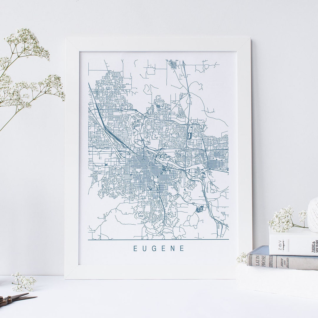 EUGENE MAP High Quality Giclee Print Minimalist Eugene - Etsy