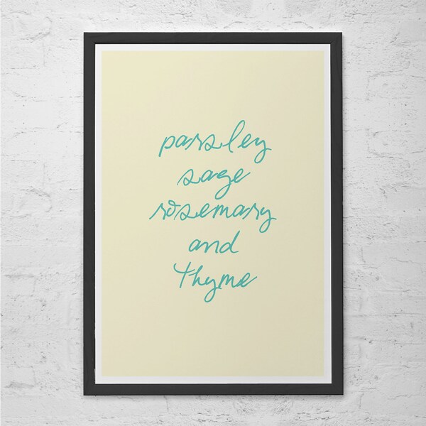 Parsley Sage Rosemary and Thyme Art Print Etsy