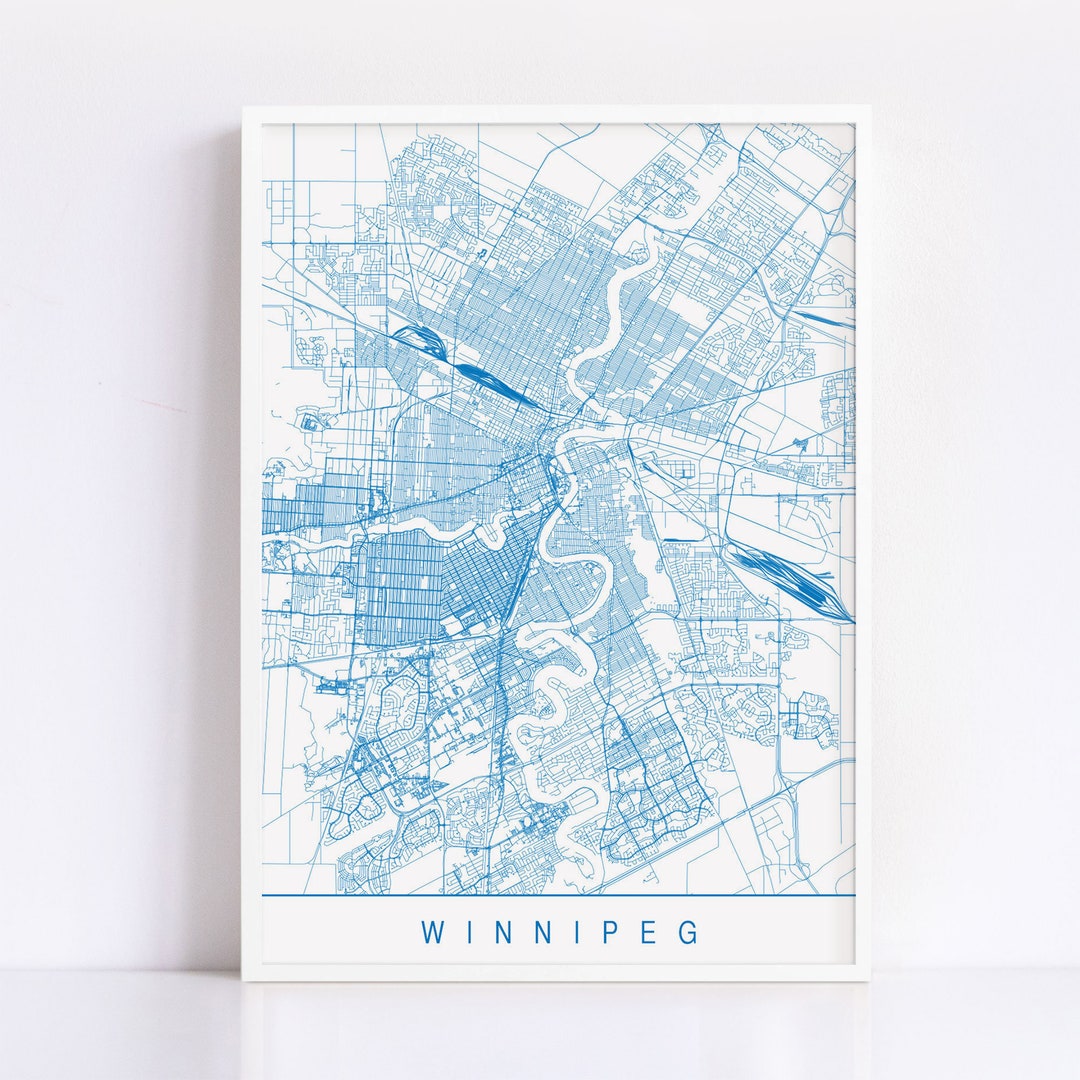 WINNIPEG MAP Minimalist Winnipeg Art Print, Customizable City Map, High