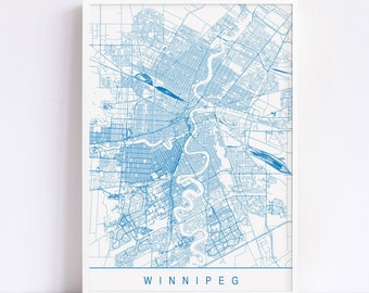 WINNIPEG MAP - Minimalist Winnipeg Art Print, Customizable City Map, High Quality Giclee Print, Modern Map Art