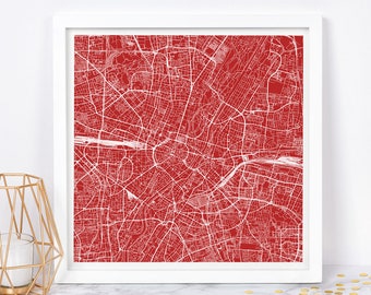 MUNICH MAP PRINT - Modern Munich Germany Map Poster - Minimalist City Poster Urban City Grid Art Quality Giclee Print Line Art City Map