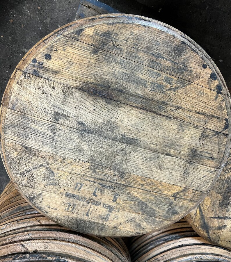 Bourbon Barrel Head, lid, top, barrel wood, whiskey, Woodford, Makers Mark, Four Roses, gift for him, dad, husband, project, buffalo trace image 6