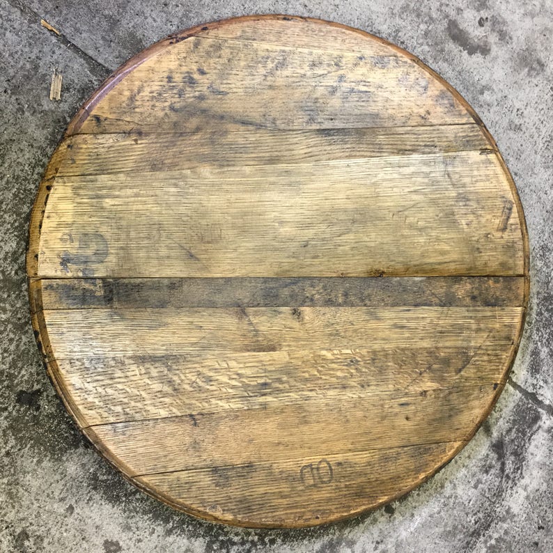 Bourbon Barrel Head lid top barrel wood whiskey Woodford Etsy