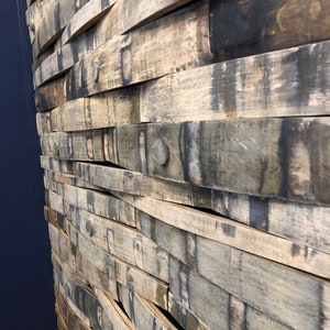 Bourbon Barrel Stave Wall Covering, barrel staves, whiskey barrel slat, whiskey wood, barrel project image 7