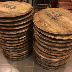 Bourbon Barrel Head, lid, top, barrel wood, whiskey, Woodford, Makers Mark, Four Roses, gift for him, dad, husband, project, buffalo trace image 2