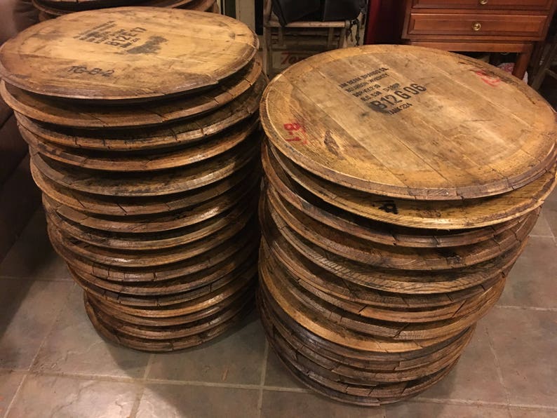 Bourbon Barrel Head, lid, top, barrel wood, whiskey, Woodford, Makers Mark, Four Roses, gift for him, dad, husband, project, buffalo trace image 2