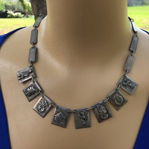 Collier Choker Style Inca En Métal Doré - Occasion - Ton Bronze