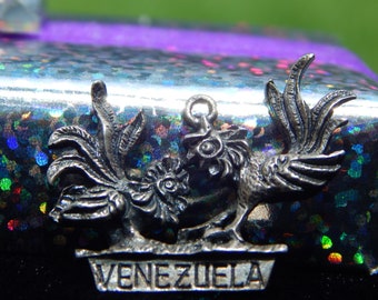 Vintage Venezuela Gallos Roosters Sterling Silver Charm Pendant