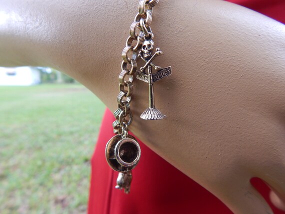 Vintage New Orleans Louisiana Designer Charm Bracelet by Coro 