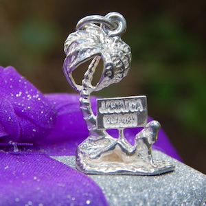 Pre-Loved Jamaica Beach Paradise Sunbathing Beauty Woman 3-D Sterling Silver Charm Pendant