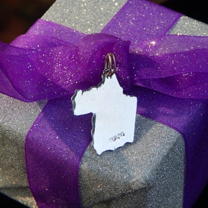 Sterling Silver Belize Map Charm Or Pendant - 925 Silver, Travel Jewelry Souvenir