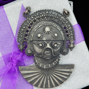 Pre-Loved Bolivia Pre-Columbian Inca Warrior Pewter Designer Pendant by Tiahuanaco Jewels