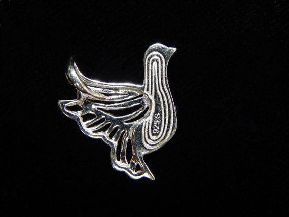 Vintage Dove of Peace Blue Crystals & Sterling Si… - image 8
