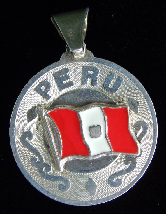 Vintage Peru Bandera Nacional National Country Fla
