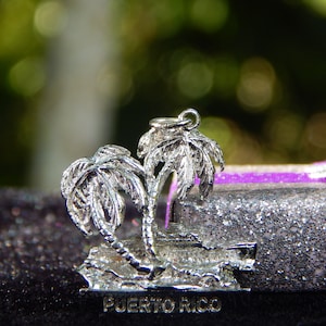 Pre-Loved Puerto Rico Island Tropical Caribbean Cruise Ship Vacation Sterling Silver Pendant Charm