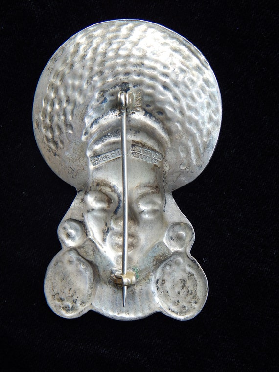 Vintage African Goddess Sterling Silver & Enamel … - image 6