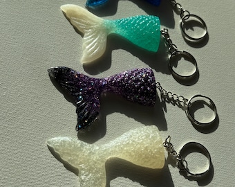 Glitter  mermaid tail keychains/ bag charms