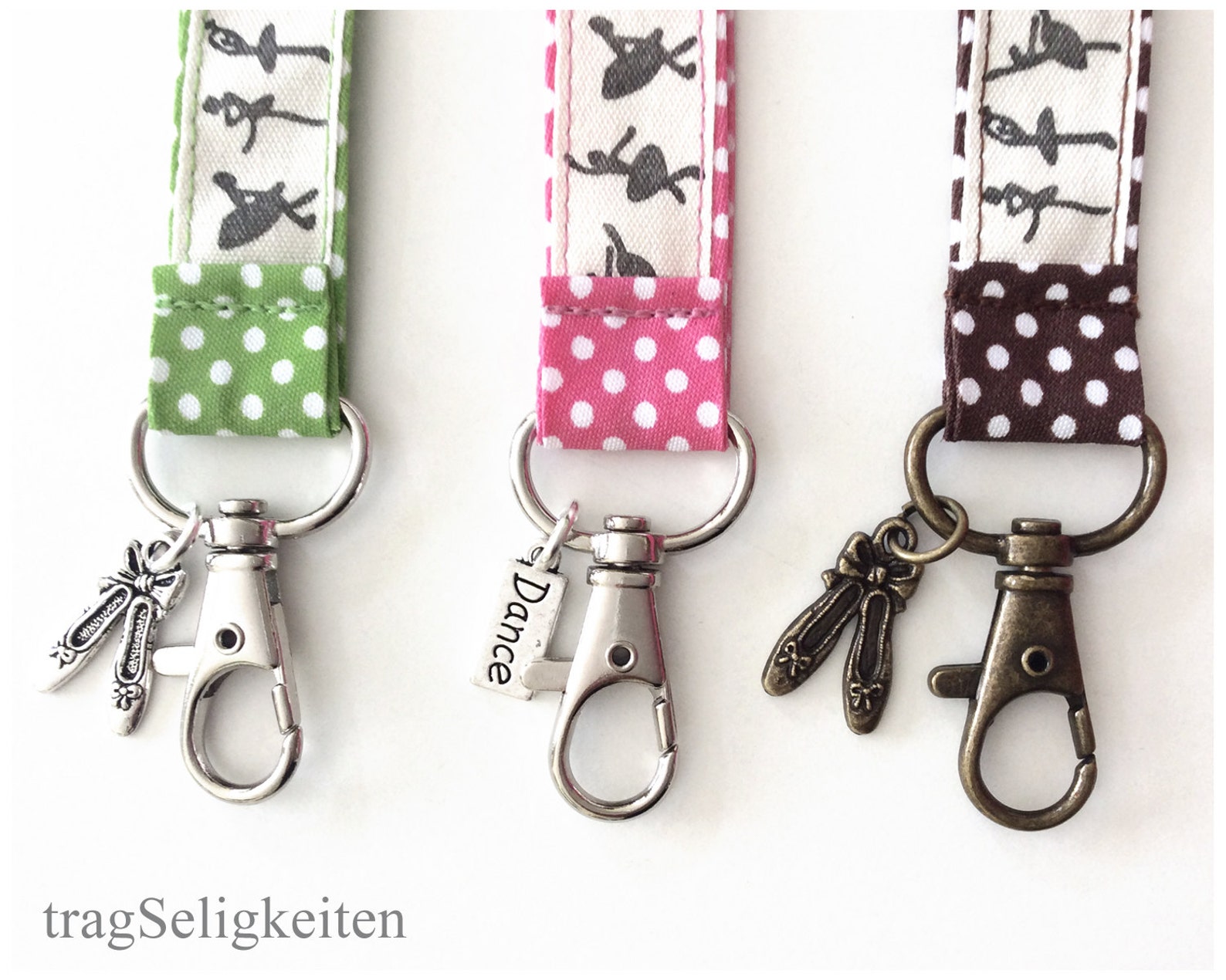 dance lanyard, ballet lanyard, ballerina lanyard, ballet keychain, dance key ring, id badge holder, dance gift, ballet gift